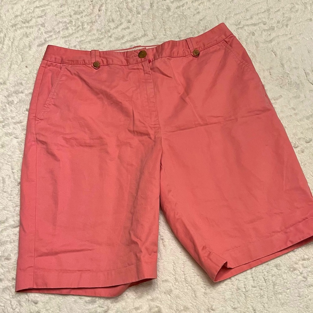 Lands End Size 12 Pink Chino Bermuda Shorts
